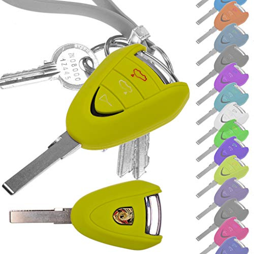 Custodia protettiva in silicone per portachiavi per auto verde mela compatibile con Porsche 911 997 987 Boxster Cayman