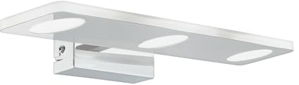 EGLO LED Wandlampe Cabus, Wandleuchte Spiegelleuchte | aus Metall und satiniertem Kunststoff, Badezimmer Lampe in Chrom, Feuchtraumleuchte warmweiß, IP44, L 45 cm