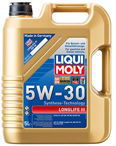 LIQUI MOLY Motoröl 5W-30 Longlife III Synthetiköl Motor Öl ACEA C3 API SN API CF 5L Kompatibel mit VW Golf 7 Schrägheck 5G1, BQ1, BE1, BE2 Golf 4 Schrägheck 1J1 Golf 6 5K1 Golf 5 Schrägheck 1K1