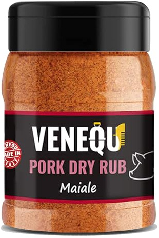 VENEQU BBQ MAIALE DRY RUB 150 gr | Mix di spezie per Barbecue | Ideale per Pork Ribs e Pulled Pork | Marinatura a secco di alta qualità | Ricetta originale Made in Italy