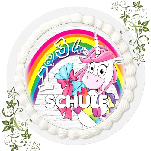 Premium Esspapier Oblate Tortenbild, Essbares Foto für Torten, Tortenaufleger Ø 20cm Einschulung Nr. 14