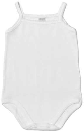 Ellepi 6 babybody med hängslen i ren allergivänlig bomull med komfortsömmar i vit färg., Vit, 6 månader