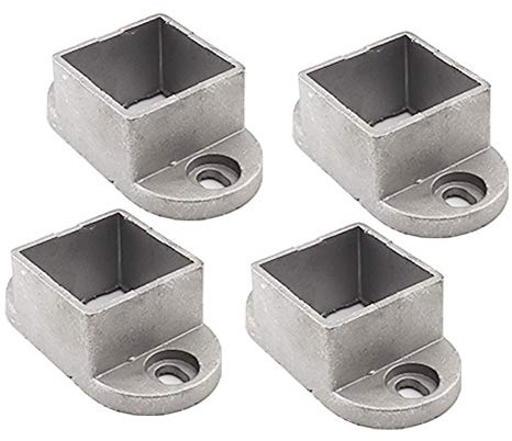 KAIISSA 4 x Cubierta de Base de Poste de Madera Resistente con Tornillos para Barandilla de Porche, Barandilla de Madera, Poste de Madera, Cubierta de Soporte de Anclaje para Barandilla de Cubierta