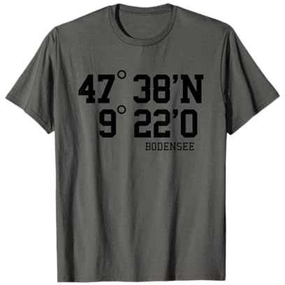Bodensee Koordinaten Segelboot See Bodenseeregion Urlaub T-Shirt