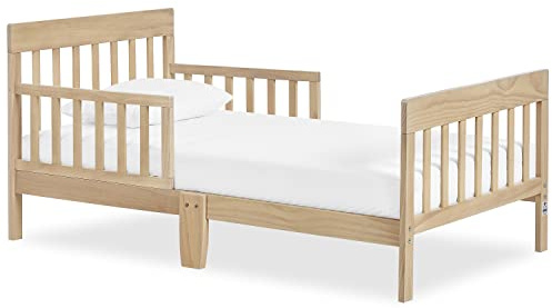 Dream On Me Finn Toddler Bed, Low Floor Wooden Bed, Side Safety Bed Rails, GREENGUARD Gold & BSA Certified, Non-Toxic Paint Finish, New Zealand Pinewood, up to 50 lbs - Vintage White Oak
