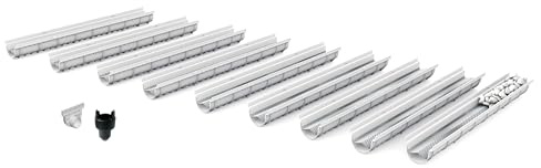 MEA Pack de 9 : Système de Drainage décoratif DECOSTONE avec tôle perforée en Acier galvanisé Passage piéton - larg.utile 100mm- pour l'évacuation des eaux de ruissellement ou Le Passage de câbles