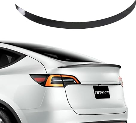 Ywooon Aileron de Coffre Arrière Aile de Queue de Voiture ABS Remplacement pour Model Y Spoiler Wing Couvercle de Lèvre de Coffre Arrière pour Tesla Y 2020-2024 (Noir Brillant)