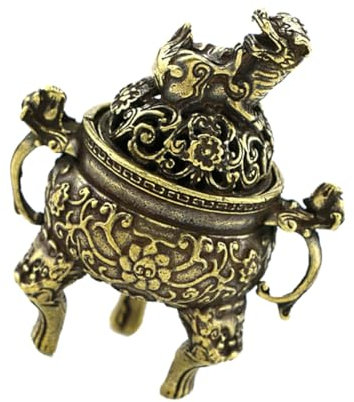 MUCKLILY 1stk Antiker Weihrauchbrenner Aus Messing Weihrauchbrenner Schmuck Aroma Brenner Dekor Räuchergefäß Dekor Richterhammer Antikes Dekor Tempel Licht Kupfer Ornamente Antiquität