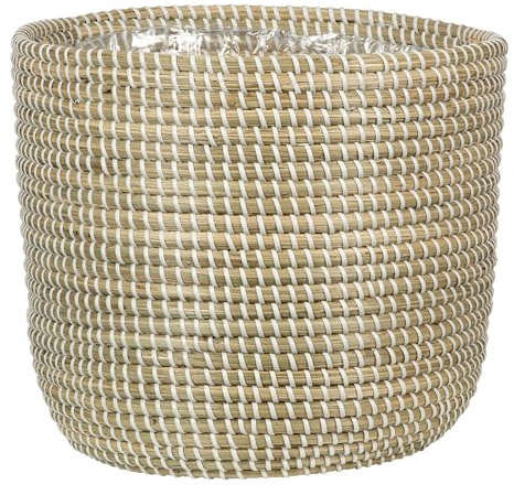 Scheurich Seegras Korbpflanzgefäß, Farbe: White, Durchmesser: 15 cm
