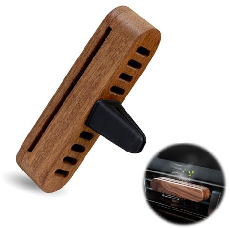 TNSLAND Auto Duft fürs Auto Diffuser Walnussholz mit 1 Räucherstäbchen, 8×2×1.5cm Auto ParfüM Autoduft Car Diffuser Car Parfum, Auto Vent Diffusor Fasst 6,6 X 0,9 cm Große Aromastreifen