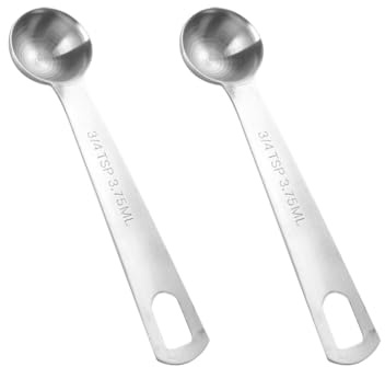 FSSTUD 2 Pcs 3.75ml Stainless Steel Measuring Scoops Dry Liquid Ingredient Measuring Spoons Baking Cooking Teaspoons Metal Kitchen Gadgets for Home