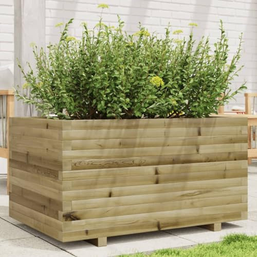 Homgoday Fioriera Grigliato per Giardino, Fioriera da Giardino 90x60x49,5 cm in Legno di Pino Impregnato, Fioriera Grigliato per Giardino, Fioriera da Esterno,Fioriera Balcone Model847387