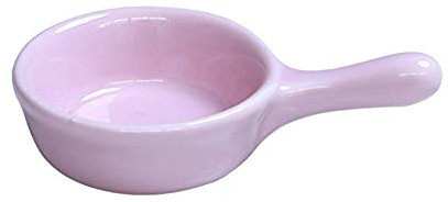 XAoSCd Gewürzschale aus Keramik mit Griff, kleine Porzellanschale, Gewürzsauce, Essigschale, Saucenschale, Dip-Schale, Saucenkännchen (Rosa)