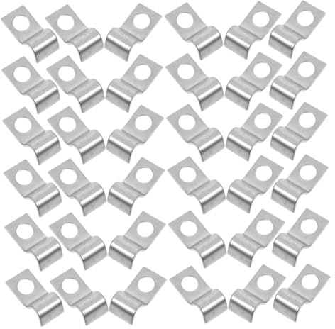 NIYANGLE 100pcs Zinc-Plated Iron Pipe Strap Clips Waterproof Cable Management Clamps for Outdoor Use Wall Mount Bracket for Pipes and Cables 11 * 22 * 1mm