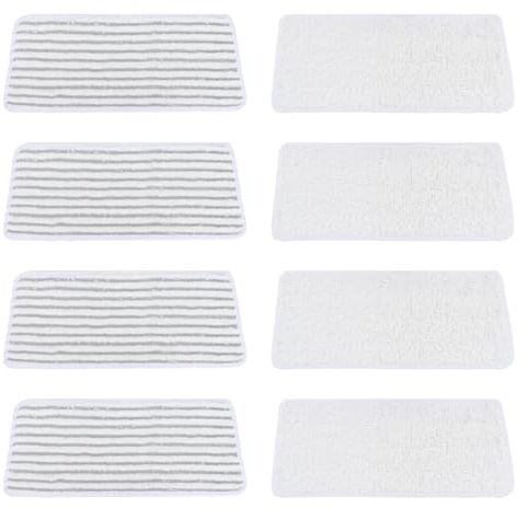 Ersatzbezug Pads für Vileda XXL/PLUS XXL Dampfreiniger, Waschbare Mikrofaser Dampfmop Pads Ersatz für die Bodenreinigung (4 Weiß + 4 Grau)