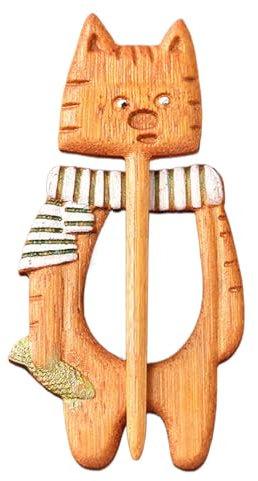 Broche en bois pour femme - Broche en bois - Broche pour vêtements en bois - Broche créative, vêtements vintage pour châles, écharpes, pulls, riferimento alla descrizione, En bois, Se référer à