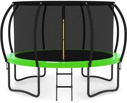 MNEVZX Trampolín Trampolín de 10 pies con recinto - Trampolines recreativos con Escalera, Trampolín al Aire Libre Cojín de protección de trampolín(10FT Green)