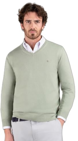 El Ganso Jersey Cuello Pico Coderas Verde Claro