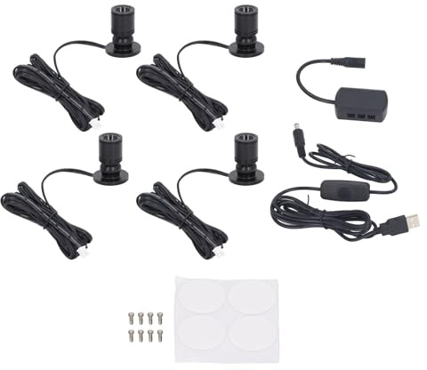 Jwthee 4pcs Dimmable LED Mini Spotlight, 5V LED LED Light Gioielli Visualizza luci di armadio USB Luci armadio Spotlight per esposizione modello di gioielli Modello (Luce bianca)
