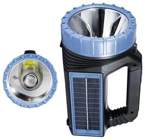 Tuxxjzm Lampe de poche LED solaire/rechargeable, lampe torche LED USB rechargeable à énergie solaire – Lampe de poche étanche à haute luminosité, accessoires de camping pour camping en plein air