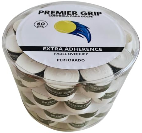 Premier Grip® Grip Padel | Grip perforé | Surgrip Padel | Paquets de 6/12/60 unités | Grip raquette | Absorption maximale de la transpiration | Bande antidérapante | Accessoires Padel (60)