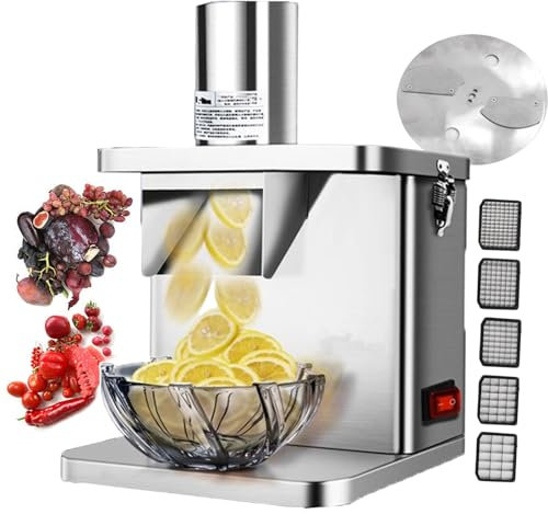 Cortador eléctrico de frutas y verduras, cortador de dados con sensor seguro para rábano, fruta del dragón, jamón, ensalada