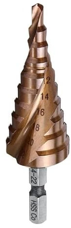 1 Stück M35 Kobalt-Stufenbohrer HSS-Co 5% Kegel Sechskantschaft Spiralnut Metallkegelspitze Bohrer Lochschneider for Edelstahl(4-25mm)
