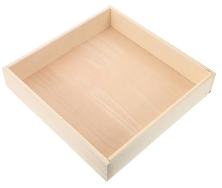 SUPVOX Wooden Sand Table with Desktop Storage Box Square Montessori Sand Tray for Indoor Playrooms and Small Spaces Safe Sandbox for Classroom and Home Use