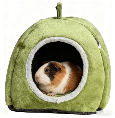Escondite y cama lavables para cobayas, acogedora casa para cobayas, camas para animales pequeños como chinchillas, erizos y hámsteres.(green)