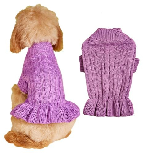 Hundepullover Kleine, Hunde Katzen Wärme Dackel Hundepulli Strick Pullover Winter Warm Dog Clothes Strickmantel Strickpullover Welpenkleidung Kleidung Französische Chihuahua (A, L)
