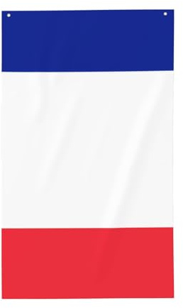 Bandiera francese. Bandiera decorativa per esterni, 0,9 x 1,5 m, striscione verticale in poliestere