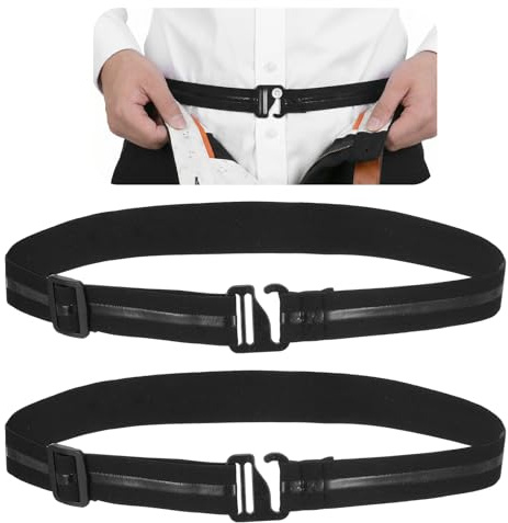 Molain 2 Pcs Shirt Stay Belts for Men, Shirts Stays Keep Shirts Tucked In, Adjustable Non-Slip Elastic Shirt Holders Professional Dress Shirst Tuck Band for Law Enforcement & Casual Wear
