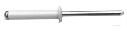 250 Blindniete, gesprungener Kopf, runder Kopf, Gostar TRS 4 x 25 mm – Aluminium/Stahl, Weiß 9002 D-Work