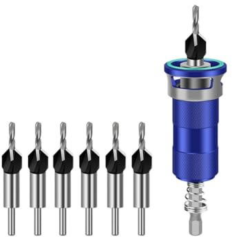 Broca avellanadora de 4 flautas con tope de profundidad ajustable de 5 a 25 mm para madera, metal, plástico, construcción de carburo, vástago de 6,35 mm