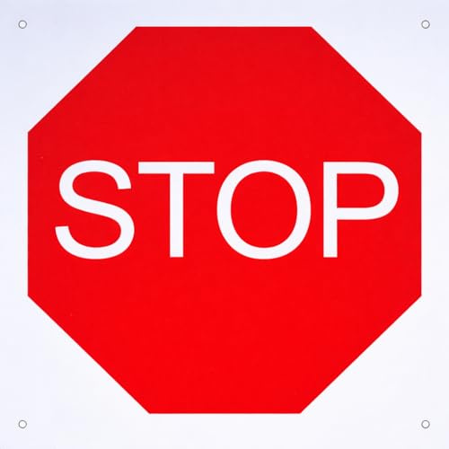 FERRETELIX Segnale STOP 30 x 30 cm PVC rigido | 4 fori | Cartello interno/esterno per garage, comunità e parcheggio (STOP)