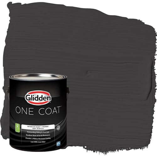 Glidden One Coat 1 gal. Black Magic / Black Eggshell Interior Paint with Primer