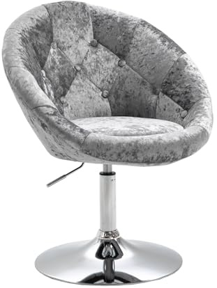 SVITA Havanna Fauteuil de bar pivotant en velours argenté brillant Style rétro