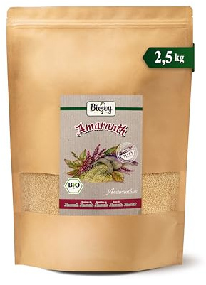 Biojoy BIO Amaranth Samen, ganz und roh, essbar, 2,5 kg | Saat aus Peru, ideal zum Kochen, Aussäen oder Pflanzen, Amaranthus L.