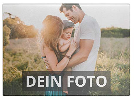PhotoFancy® – Glasschneidbrett mit Foto selbst gestalten – Frühstücksbrettchen mit eigenem Motiv personalisieren und bedrucken - Größe XL