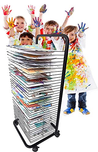 ZXFF Trockenständer, Mobiler Trocknungsständer, Kunstnutzung, Kinderzeichnungsträger, Sehr Geeignet Für Künstler Canvas Board, Papier, Drucke, Platzsparendes Regal (Size : 35 Layers)