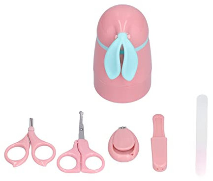 Cyrank Baby-Nagel-Set, 4-in-1-Baby-Nagelknipser, Baby-Nagelfeile, Pinzette mit niedlichem Etui für Neugeborene, Säuglinge, Kleinkinder, Kinder