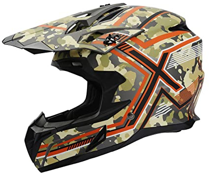 XFMT DOT Adult Dirt Bike Helmet Motocross ATV Off-Road BMX Full Face Motorcycle Helmets (Camouflage, Medium)