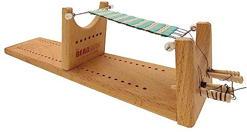 The Beadsmith Little Ricky Perlenwebstuhl mit zwei Ketten, 23,5 x 6,3 x 7,3 cm, Holz, bebilderte Anleitung im Lieferumfang enthalten, einfache Montage, für Halsketten und Armbänder