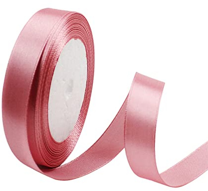 Satinband Bohnenpastenpulver 15mm,23Meters Dekoration Präsent Geschenkband Breit Schleifenband,Stoffband für Kleid Hochzeit,Taufe und Geburtstag Geschenke,Satin Dekoband,Deko Band Geschenkverpackung