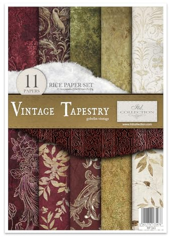 ITD Collection - Papier de riz créatif A4 Decoupage Rice Paper Sheet 29,7 x 21 cm Technique de découpage multicolore (RP043) - HS code 48021000