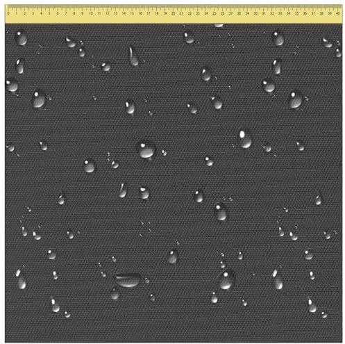 DreamRoots Segeltuch Wasserdicht - Polsterstoff Meterware 160 cm breit - Wasserabweisender Stoff 220 g/m2 600D - Markisenstoff Wasserdicht Meterware Holzkohle 1M