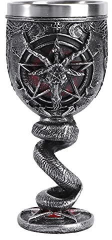 MARURY Dark Satanism Obculte Sabbatique Chèvre Baphomet Verre à Vin Boisson Calice Figurine comme Satanique Lucifer Décoration d'hôte de cuisine