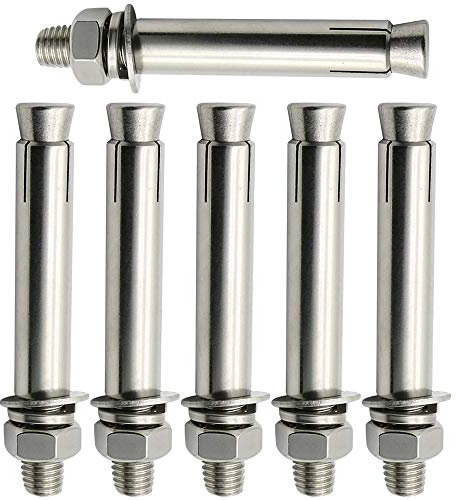 Edelstahl-Expansionsbolzen, Schrauben, 6 Stück Expansionsschraubenbolzen M10 – Edelstahl-Außensechskantmutter, Expansionshülse, Ankerbolzen, robuste Befestigungsanker, M10 x 60/6 ( Color : M10*60/6 Pi