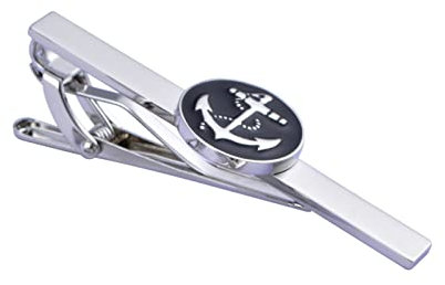 ZILOOK YEJIANGHUA Mode Manschettenknöpfe Blau Schwarz Gold Anker Manschette Links Krawatte Clip Business Cocktail Party Herren Anzug Zubehör Natural (Color : Black Clips)