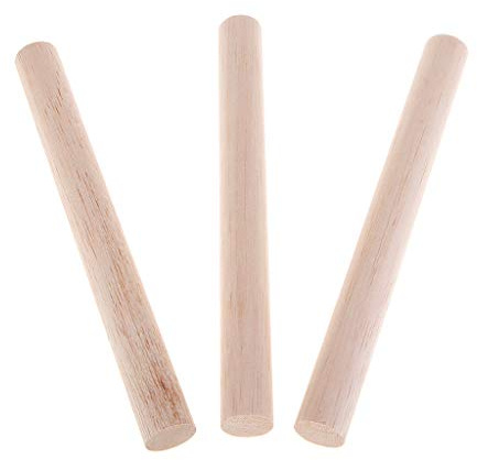 Varillas redondas de madera de balsa de 20 mm, sin acabar, 3 unidades, 200 mm
